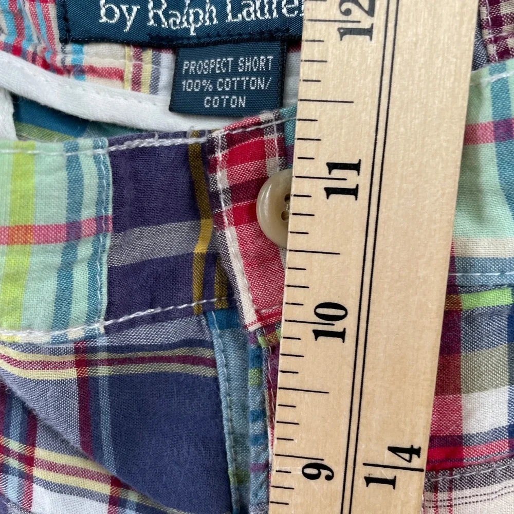 Polo Ralph Lauren Shorts Mens 32 Multicolor Prospect Patchwork Plaid Cotton